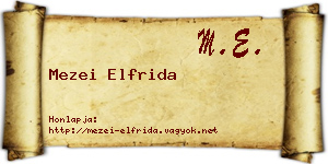 Mezei Elfrida névjegykártya